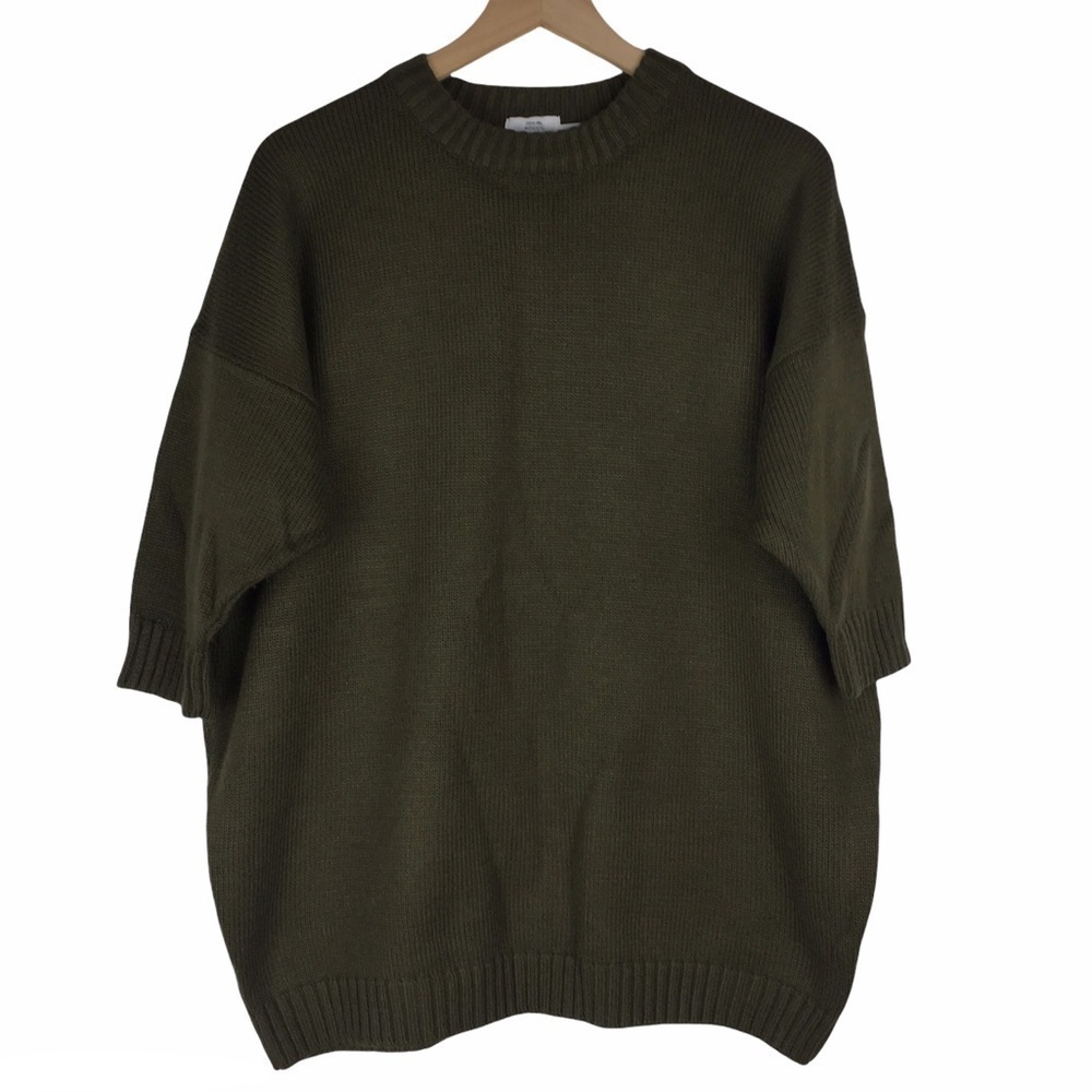 EXPRESS Vintage Sweater Oversized London 1987 Edition Olive 3/4 Sleeves Size 2